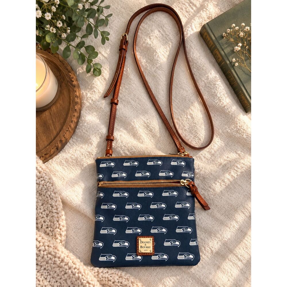Dooney & Bourke Seattle Seahawks NFL Crossbody Bag Navy Leather